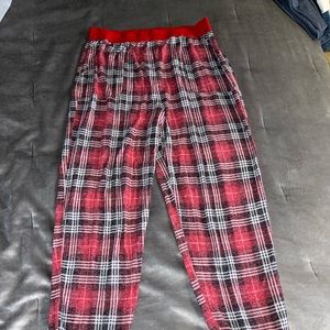 PINK plaid jogger style pajama pants
